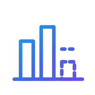 Bar chart with one short dashed bar