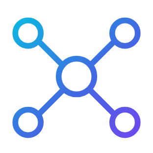 Hub connected to four nodes