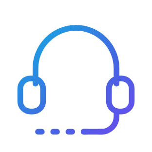 Headset above a dashed line