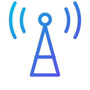 Broadcast tower emitting signals